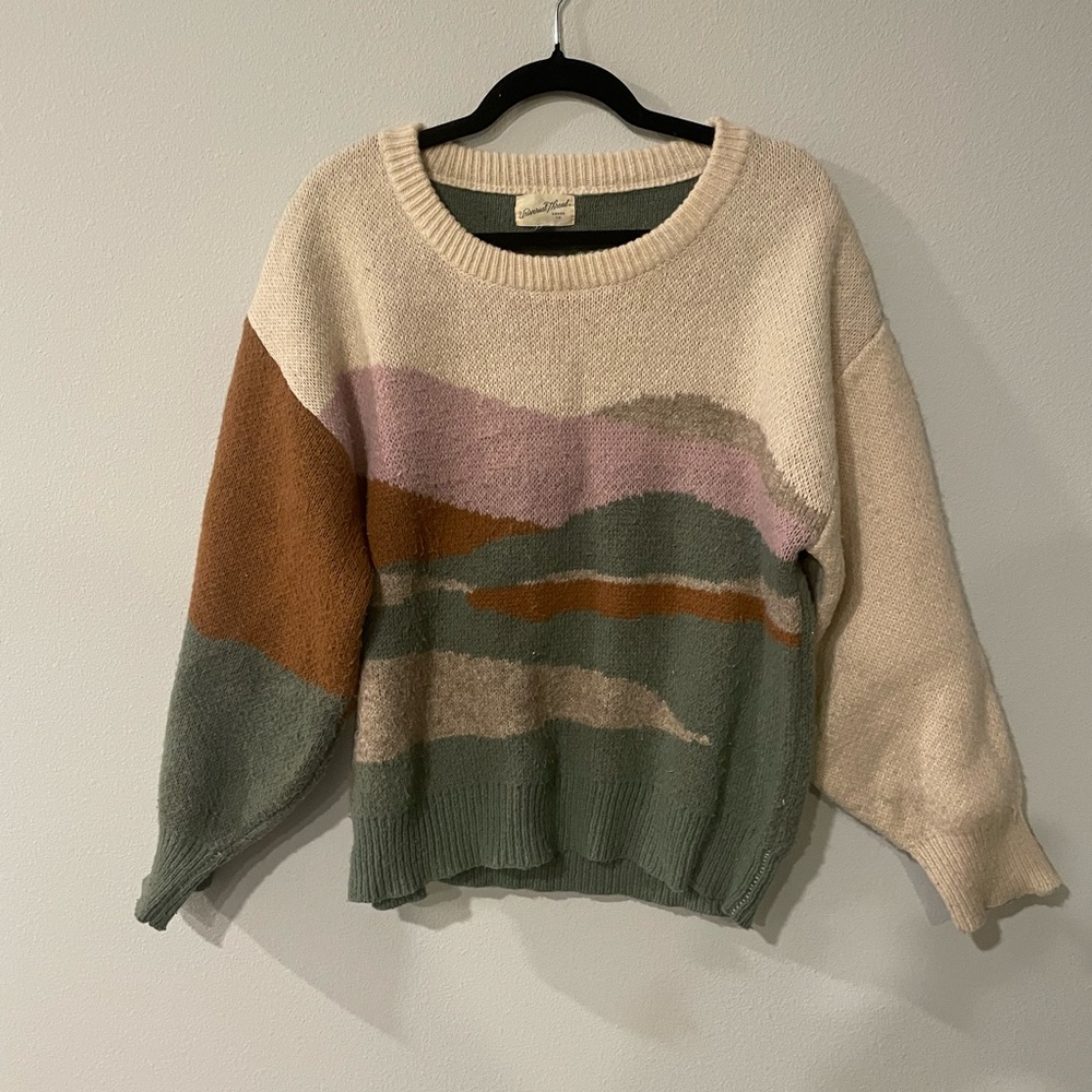 Universal Thread Multicolor Landscape Knit Sweater - image 2